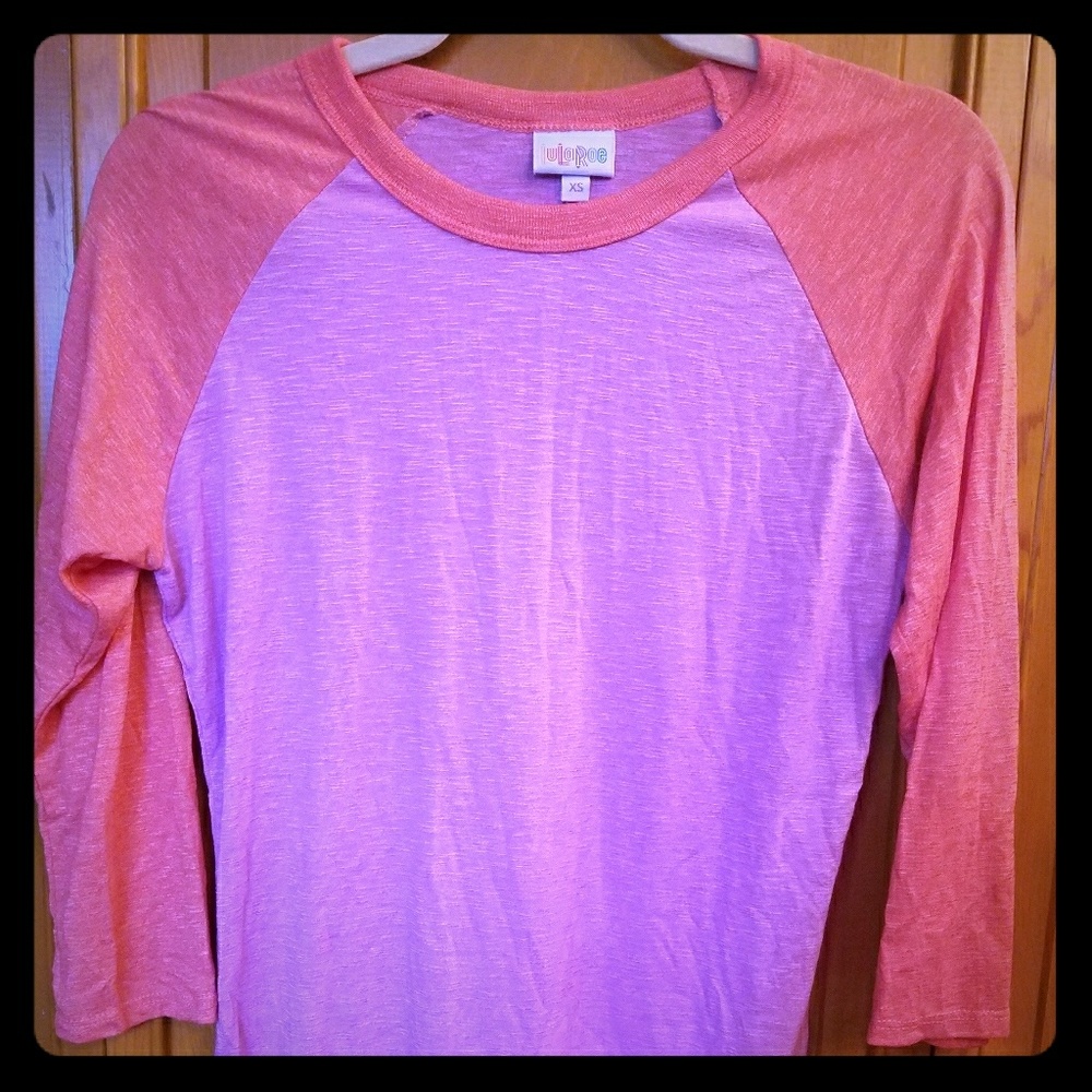 New Pink+Orange Lularoe Baseball Tee